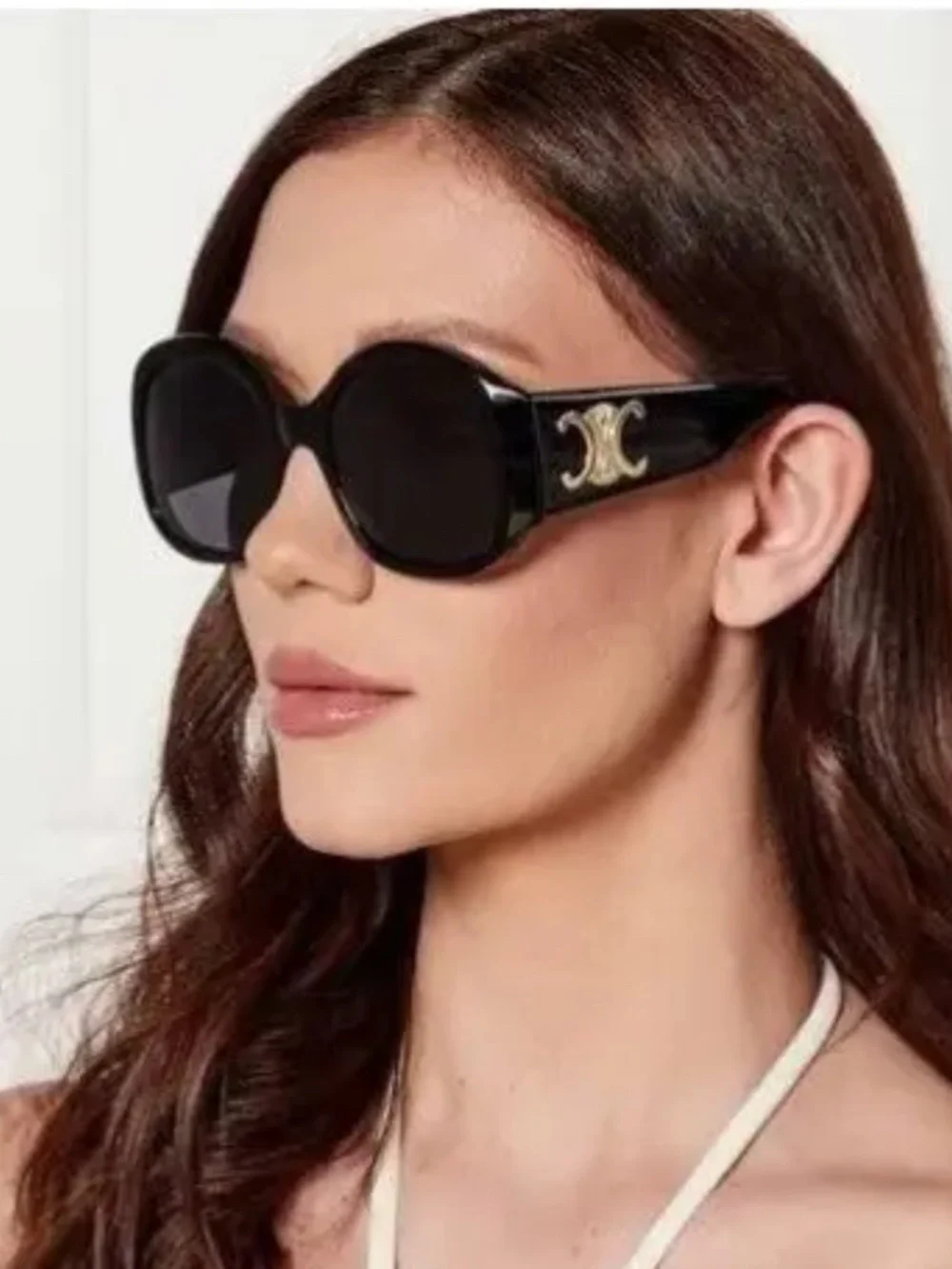 CL40305U 01A OVERSIZED BLACK WOMEN SUNGLASSES CELINE CL4